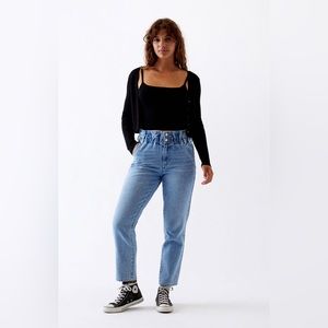 PacSun Cinched Blue Paperbag Mom Jeans-Size 25